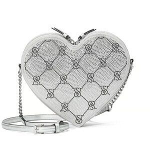 Victoria secrect heart shaped faux diamond purse
